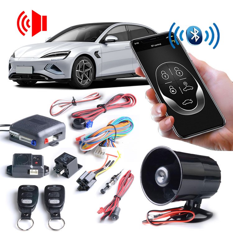 Car Security Alarm System Vehicle PKE Keyless Entry Car Alarm System With Phone APP Control